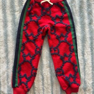 Gucci Red and Blue Kids Joggers with Green Accents